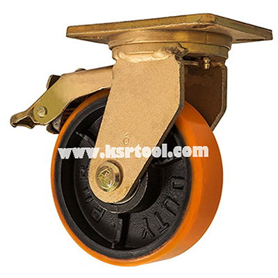 ล้อโพลียูรีเทรน ขาเชื่อมหนาพิเศษ R500 - ล้อเป็น - เบรก