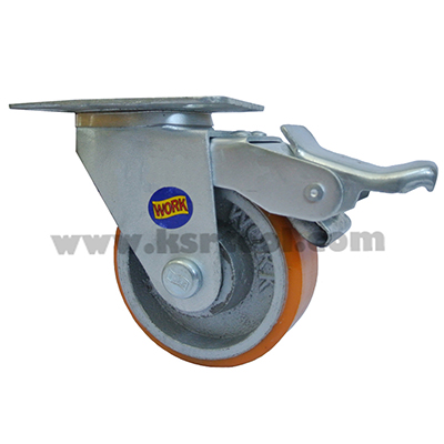 ล้อโพลียูรีเทรน ขาปั๊ม - ล้อเป็น - เบรก