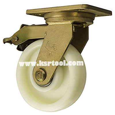 ล้อไนล่อนซิกส์ ขาเชื่อมหนา R300 - ล้อเป็น - เบรก