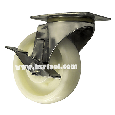 ล้อไนล่อนซิกส์ ขาสแตนเลส - ล้อเป็น - เบรก